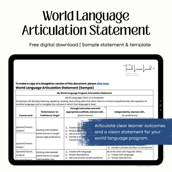 World Language Articulation Statement (Free Download)