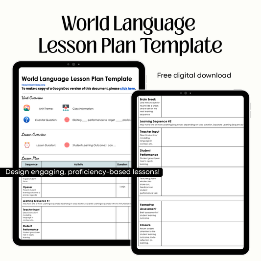 World Language Lesson Plan Template (Free Download)