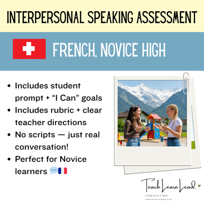 Summer Friend - Interpersonal Speaking Performance Assessment (French, NH)